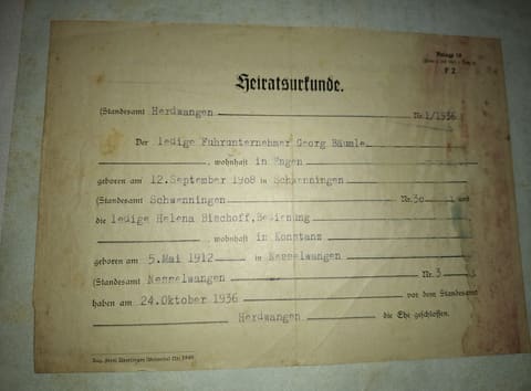 Heiratsurkunde