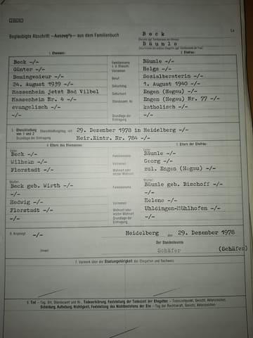 Heiratsurkunde